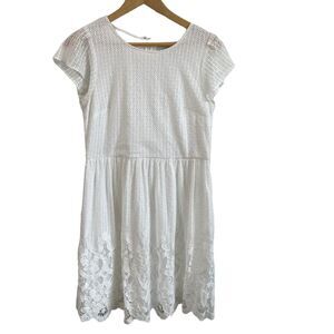 Loft Dress Womens 8 White Floral Lace Overlay Feminine‎ Romantic Fairy Coquette